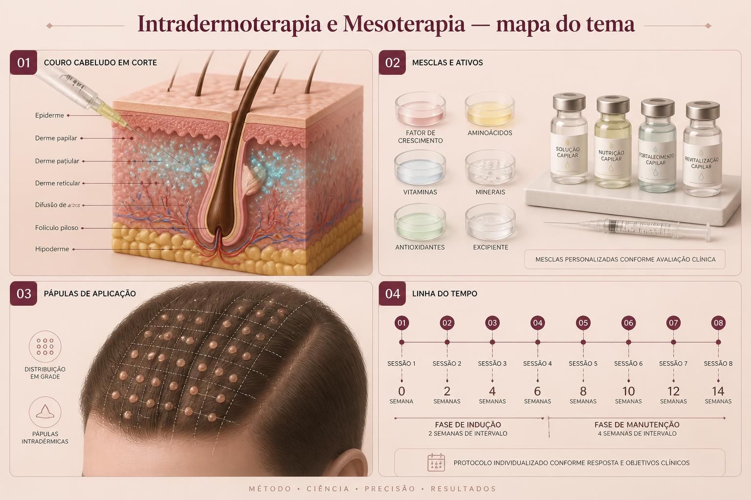 Prancha mapa do tema da apostila Intradermoterapia e Mesoterapia