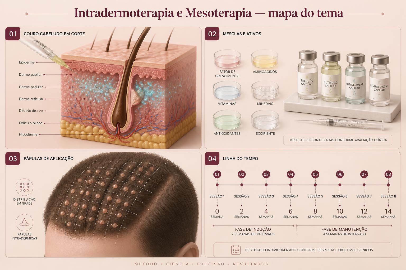 Prancha mapa do tema da apostila Intradermoterapia e Mesoterapia