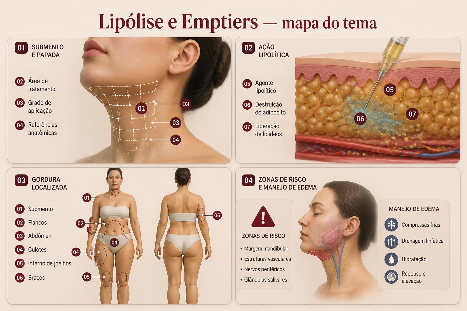 Prancha mapa do tema da apostila Lipólise e Emptiers