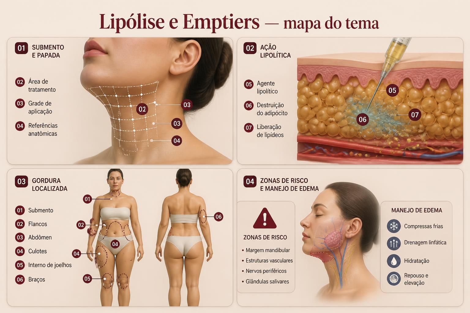 Prancha mapa do tema da apostila Lipólise e Emptiers
