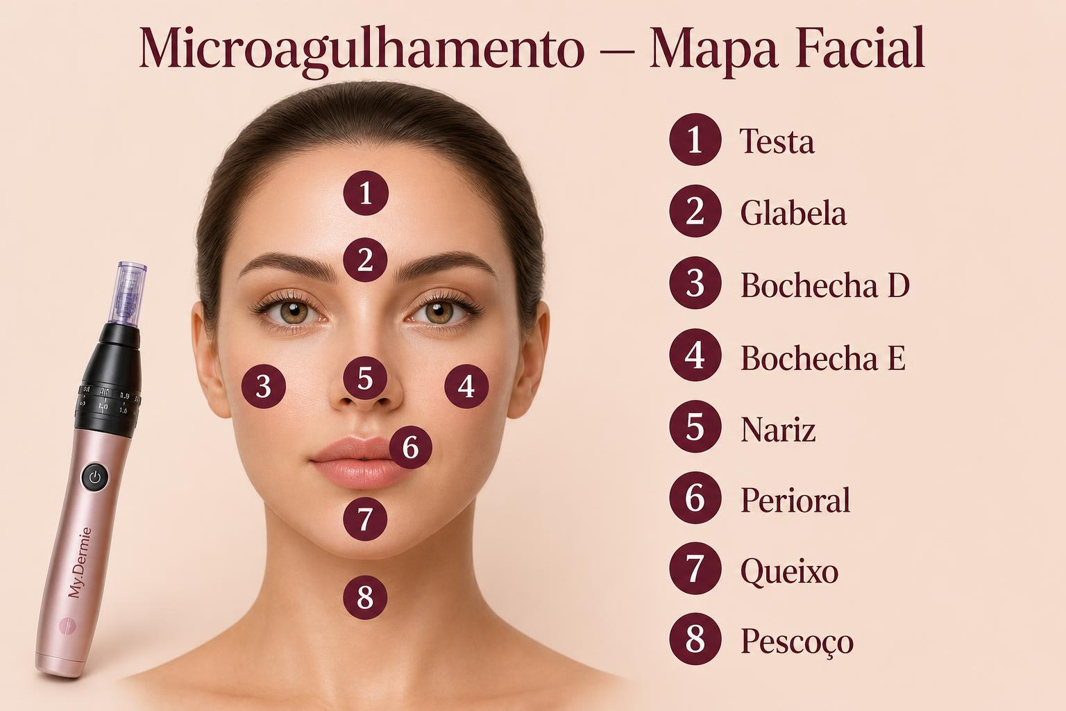 Prancha mapa do tema da apostila Microagulhamento