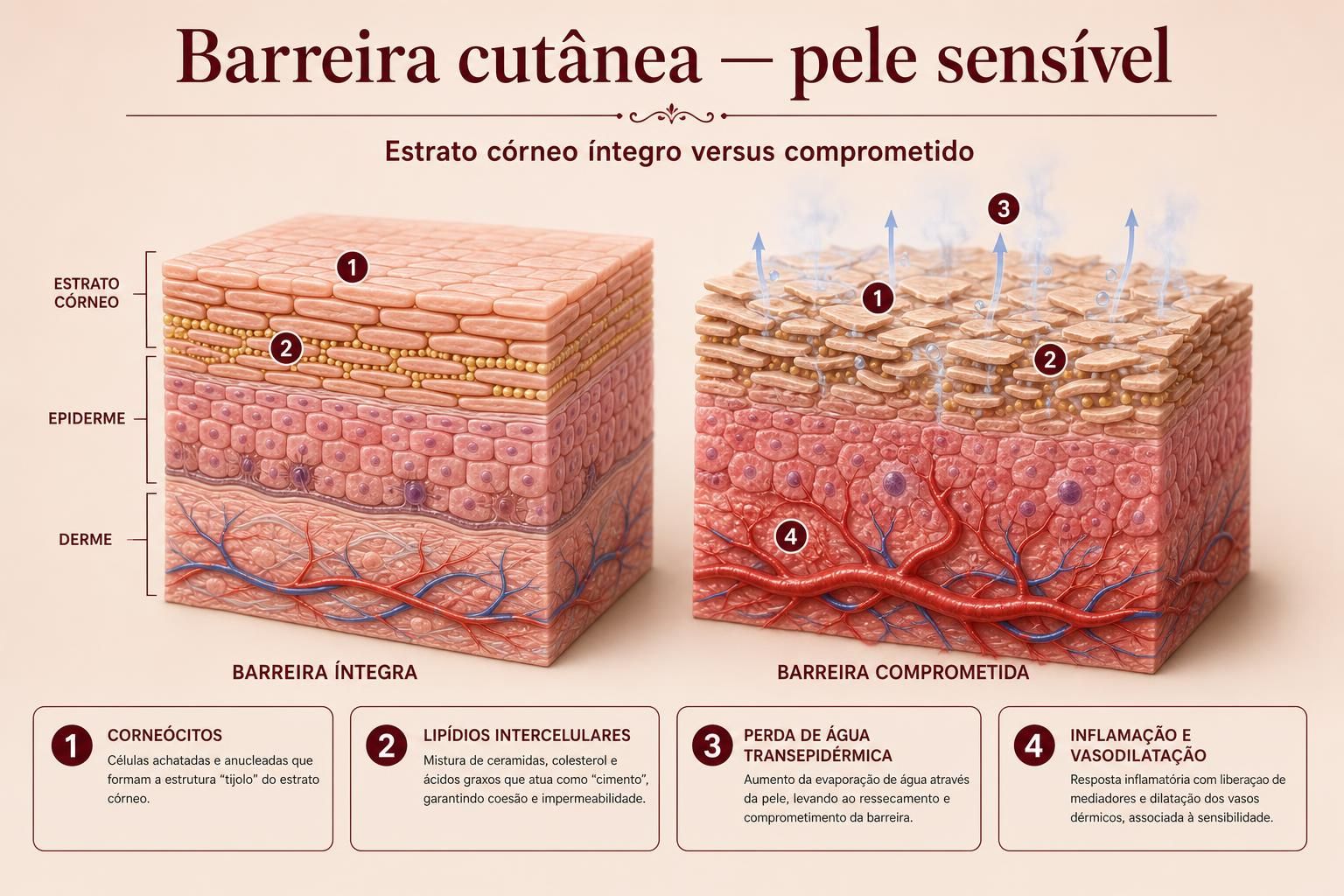 Prancha ilustrada — Barreira cutânea